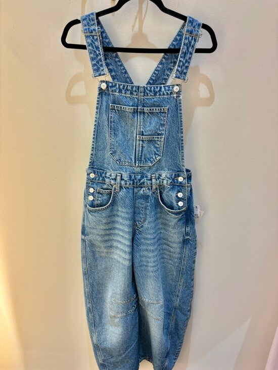 NWT Free People Good Luck Barrel Overall in Ultra Light Beam Blue - Picture 6 of 6